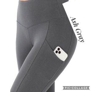 Ash Gray Wide Band Leggings